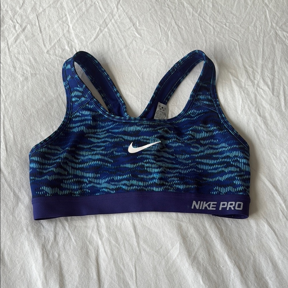 Nike Blue Sports Bra with Racerback Design